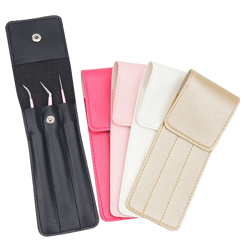 1pcs Leather Tweezers Case Scissors Lash Brush Eyebrow Razors Carrying Bags Face Beauty Tools Storage Bags for Eyelash Extension