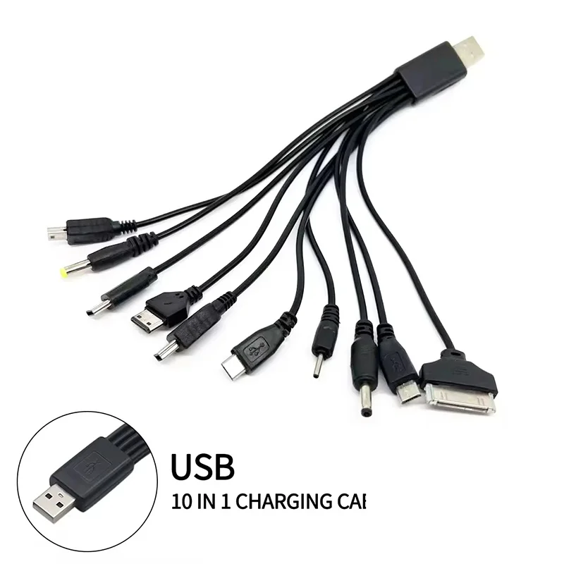 10 In 1 Multifunction USB Cable Universal Phone Charging Cable Multi Plug Charging Cord For OPPO Vivo iPad PSP MP3 Phone Charger
