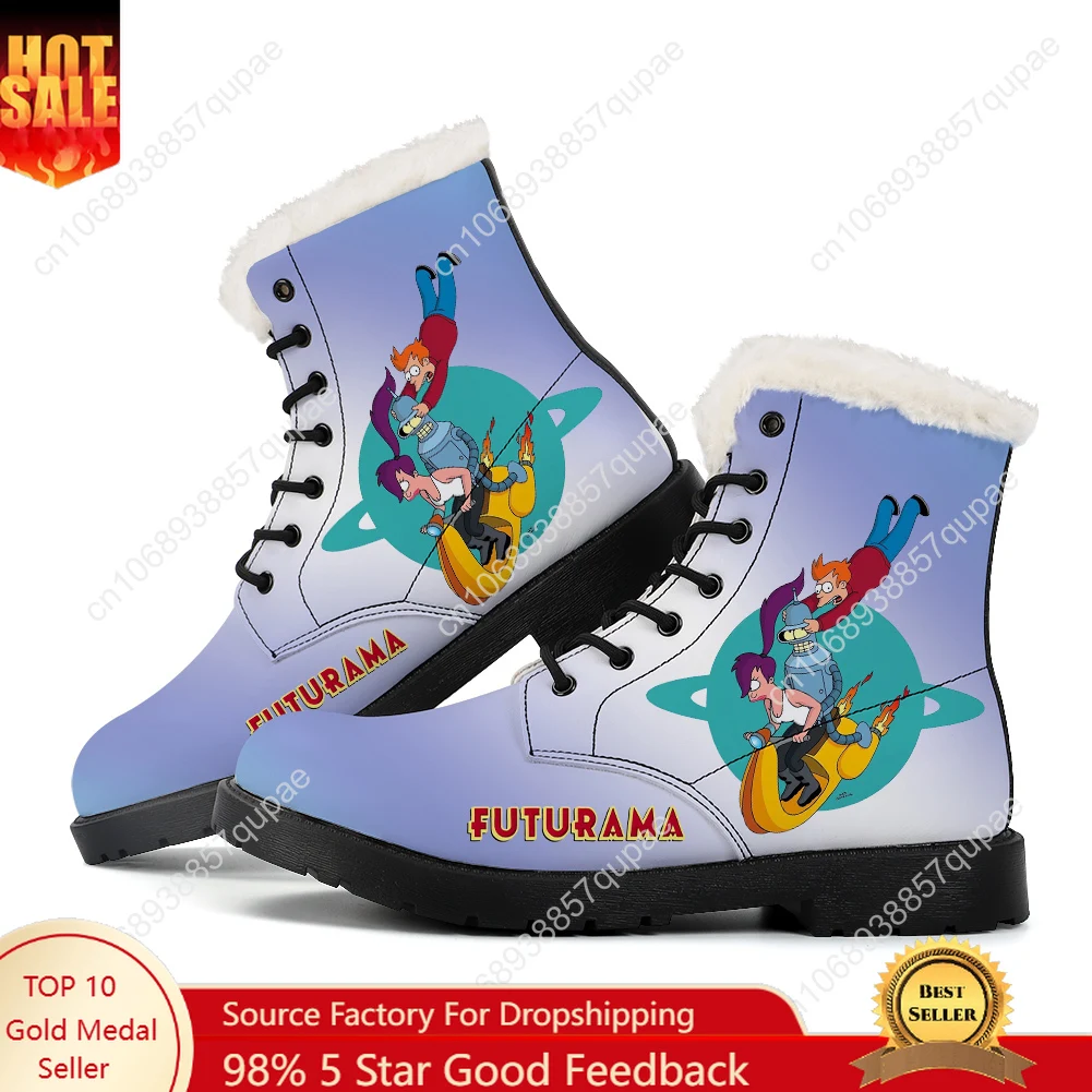 

F-Futuramas Plush Boots Cartoon Anime Men Women Teenager Casual Shoes Outdoor Keep Warm Footwear High Quality Couple Custom Shoe