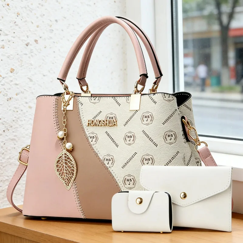 

high-end textured large-capacity commuter tote bags, luxury women's bag series with color-blocking crossbody bags