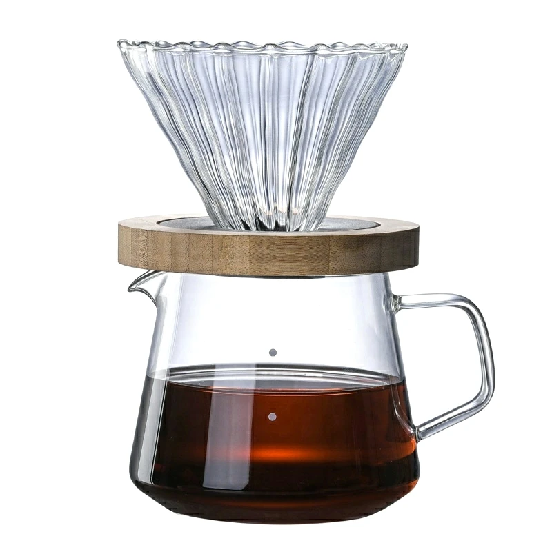 

Coffee Percolators Heat-resistant Glass Coffee Pot With Dripper Set 600ml Hand Drip Sharing Pot