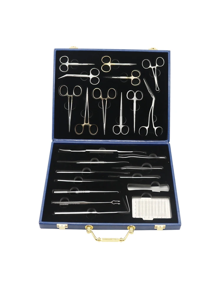 Kit Rinoplastia Tesoura Nasal Aço Inoxidável 23pcs Septo Tesoura Esculpida Agulha Nariz Titular Instrumentos Cirúrgicos e Ferramentas