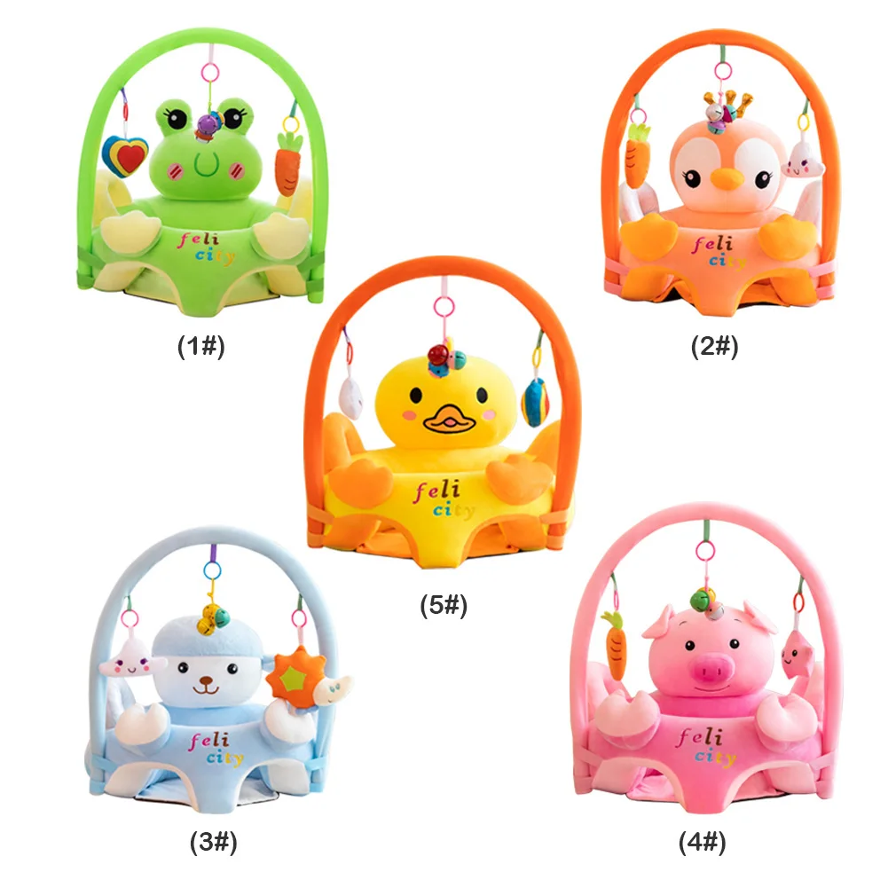 Cartoon Animal Baby Sofa Cradle Support Seat Cover Learning To Sit Plush Chair