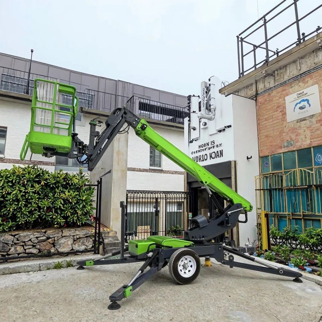 Customized Trailer Mounted Boom Lift 14M 16M Articulated Electric Boom Lift 200KG Towable Boom Lift For Sale