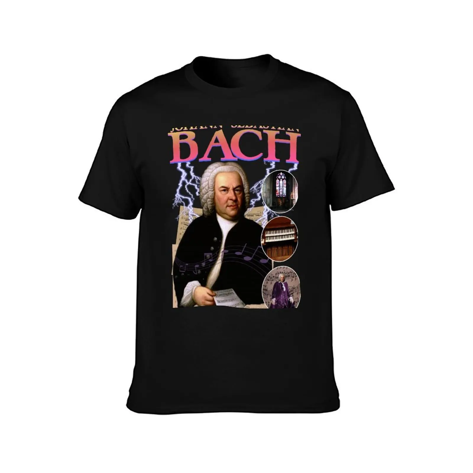 BACH RAP TEE Classical Composer Music Vintage Band Tee T-Shirt Work Style Casual T-Shirt