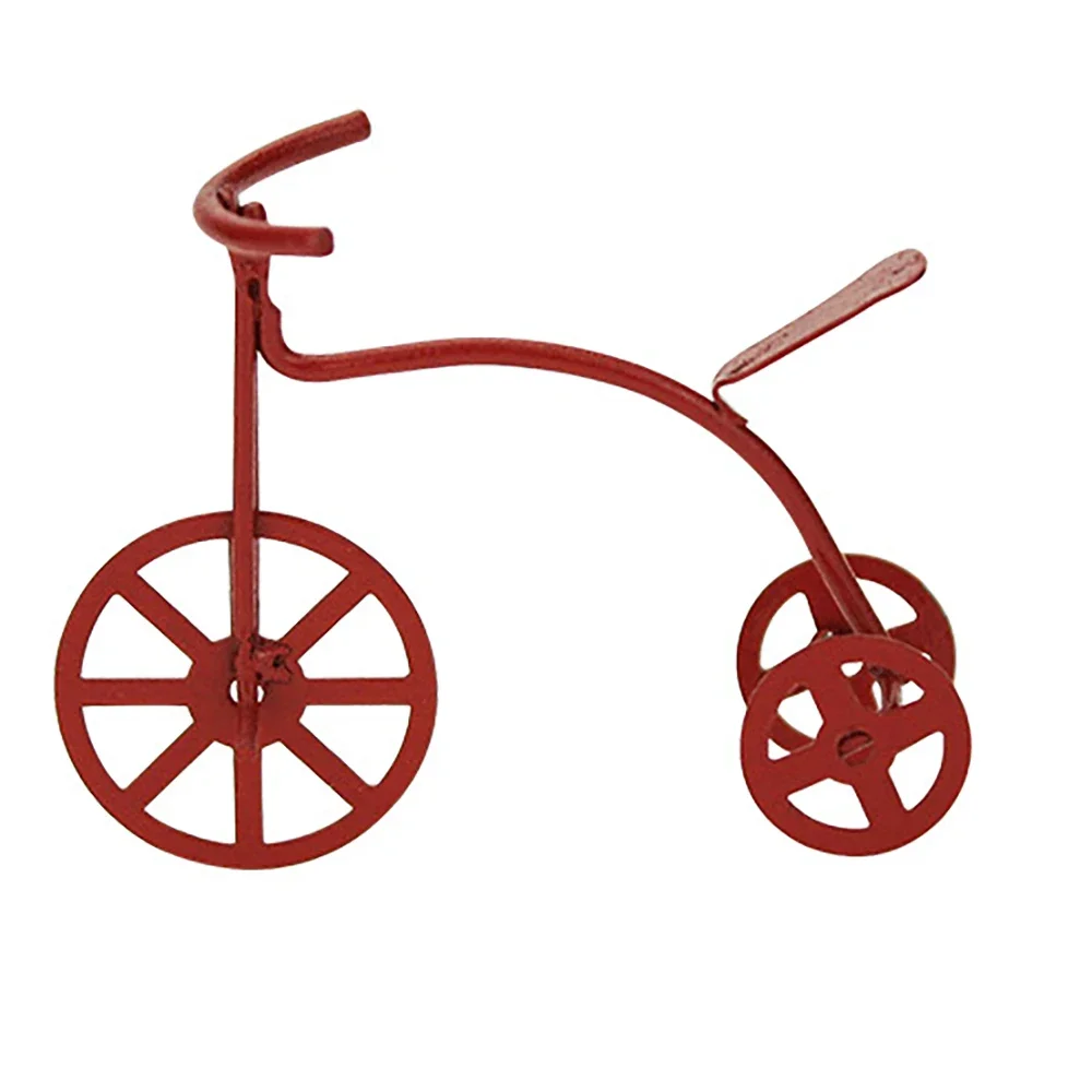 1/12 Dollhouse Miniature Accessories Mini Red Bicycle Simulation Bike Model for Doll House Decoration ob11