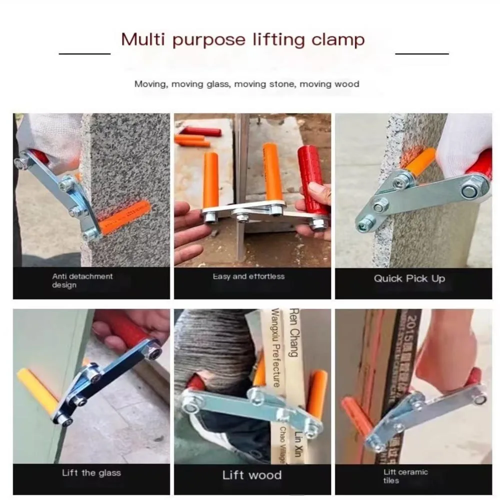 New Slab and Glass Handling Tool Max.Load 115 kg Multi-Functional Double Hand Lifting Fixture Plate Lifter Manual Lifting Clamps