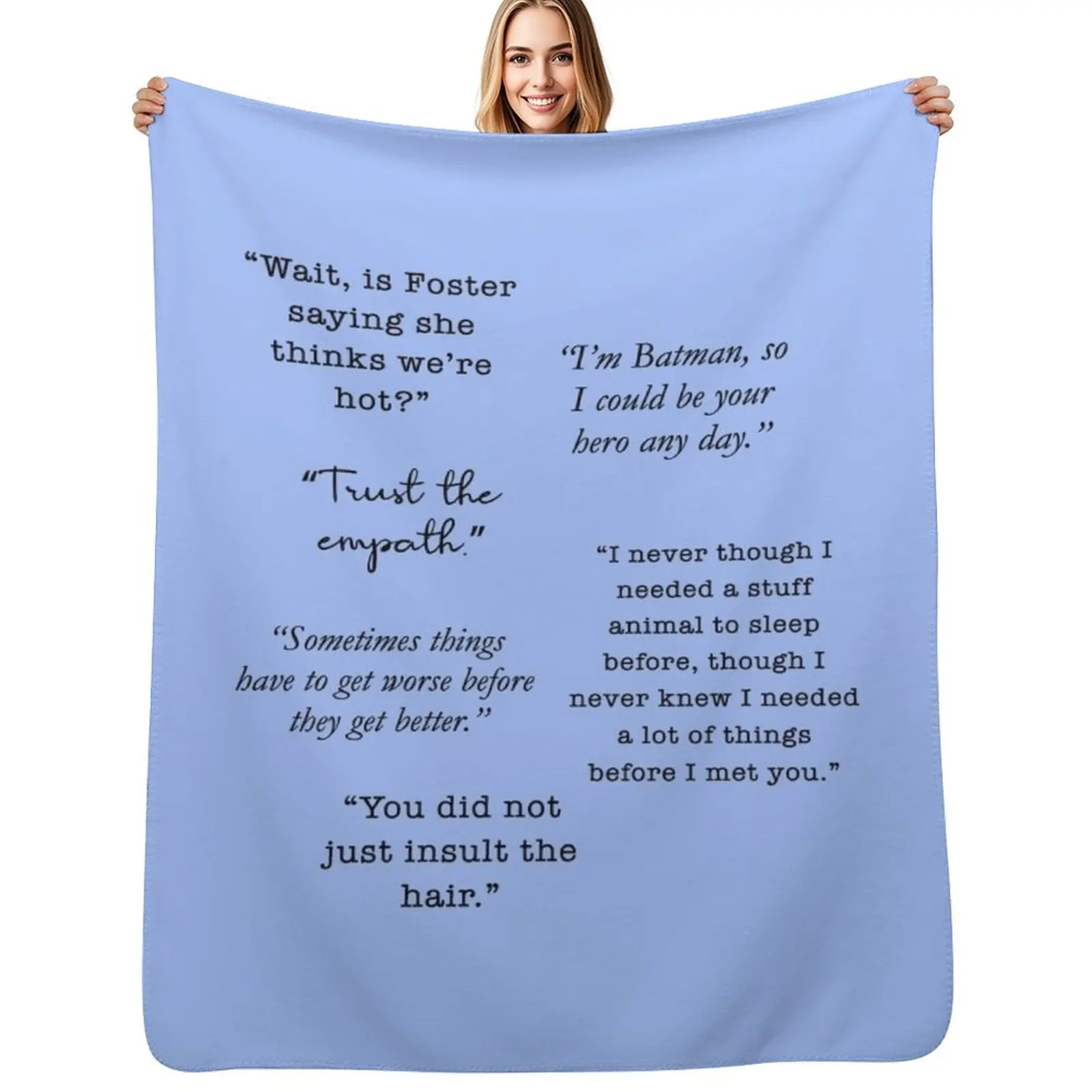 

Book Quotes Throw Blanket Soft Breathable Blanket for Night Sleeping