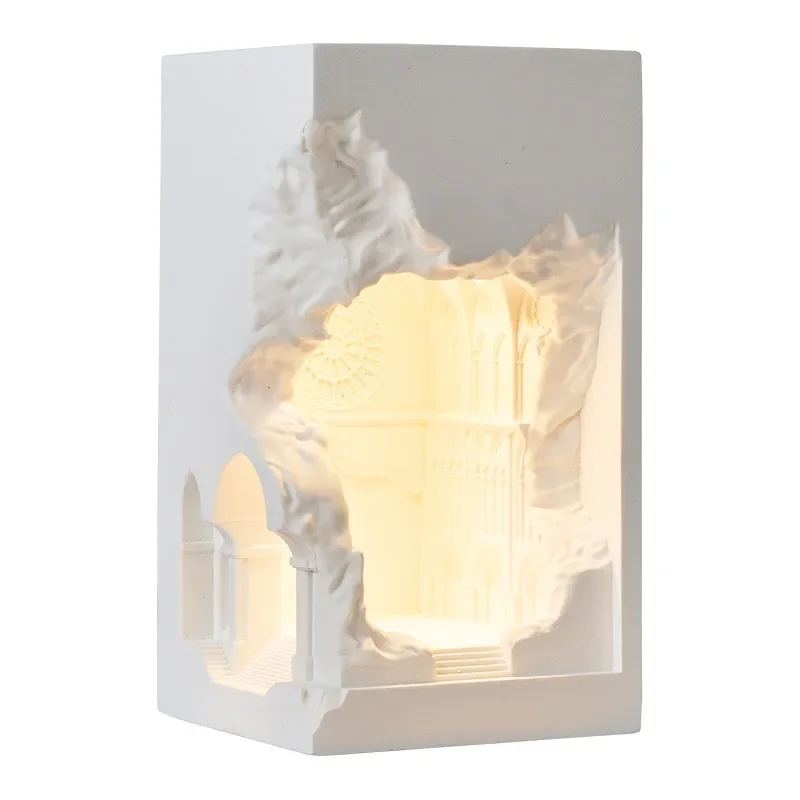 Modern Recessed Plaster Wall Lamp for Hallway Corner Decor Minimalist Indoor Lighting Fixture for Living Room Bedroom Aisle