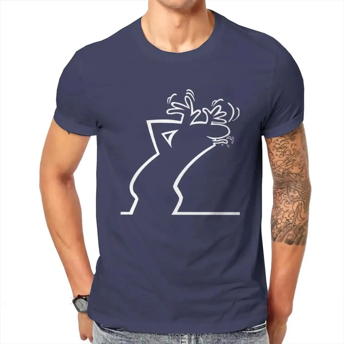 La Linea The Line Osvaldo Cavandoli TV Top Men's Happy Fashion T-shirt Summer Street Round Neck Casual Camisetas T-shirt image 2