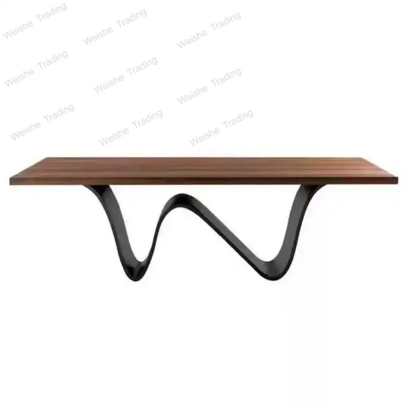 Walnut rectangular negotiation table Shaped solid wood table Creative personalized workbench Medieval desk