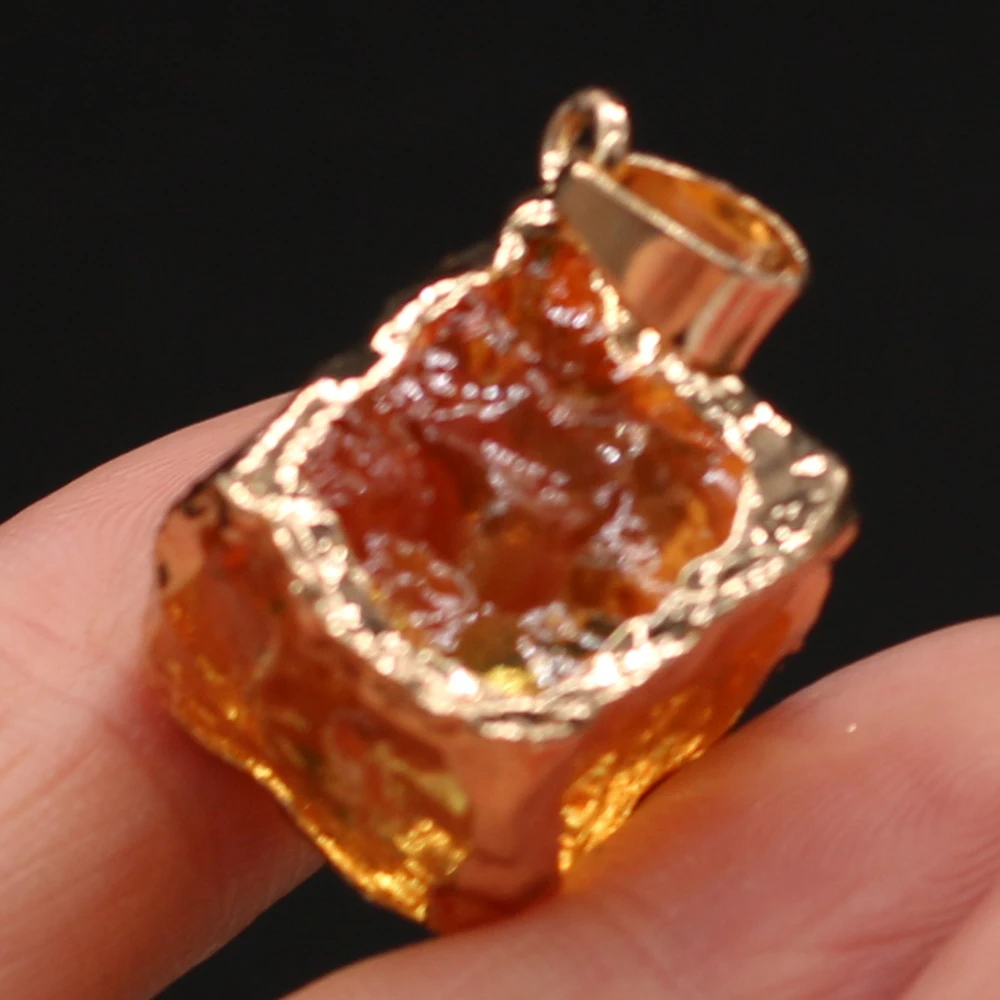 Natural Semi-Precious Stone Square Crystal Pendant, DIY Bracelet/Necklace/Keychain, Energy Healing, Unique Jewelry Free Ship
