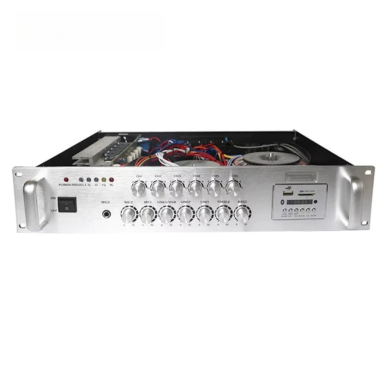 700W Independent Control PA Amplifier 2U Rack Mount Digital Power Amp with DSP for Commercial/Public Address Systems