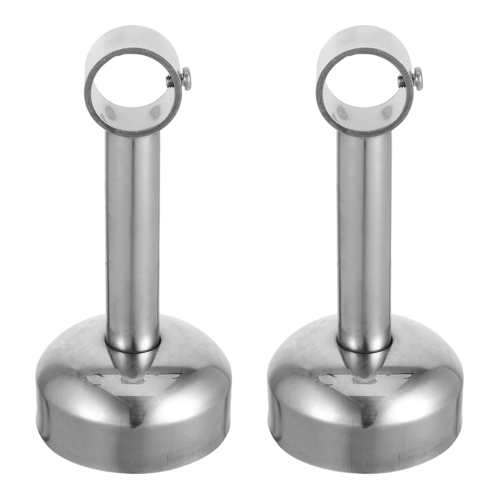 

2Pcs Curtain Bracket Rod Bracket Set Silver Pipe Holder Durable Stainless Steel Wardrobe Support Closet Hardware