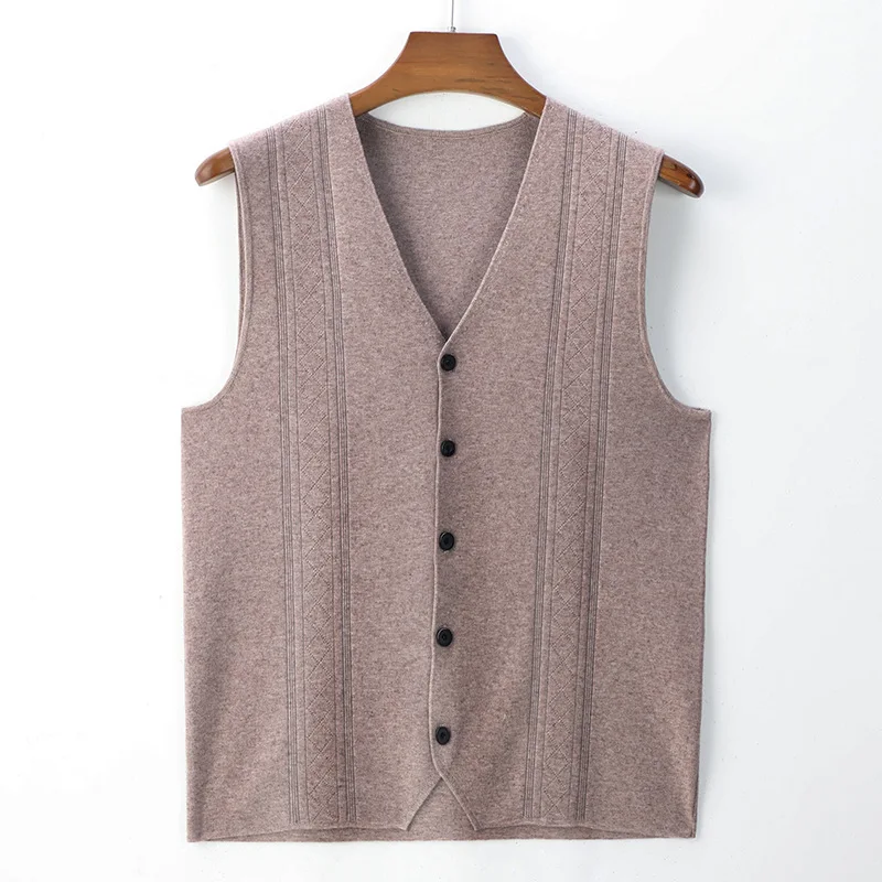 

D8311 Spring and Autumn knitted suit cardigan vest waistcoat wool vest men's thin style dad outerwear vest jacket men