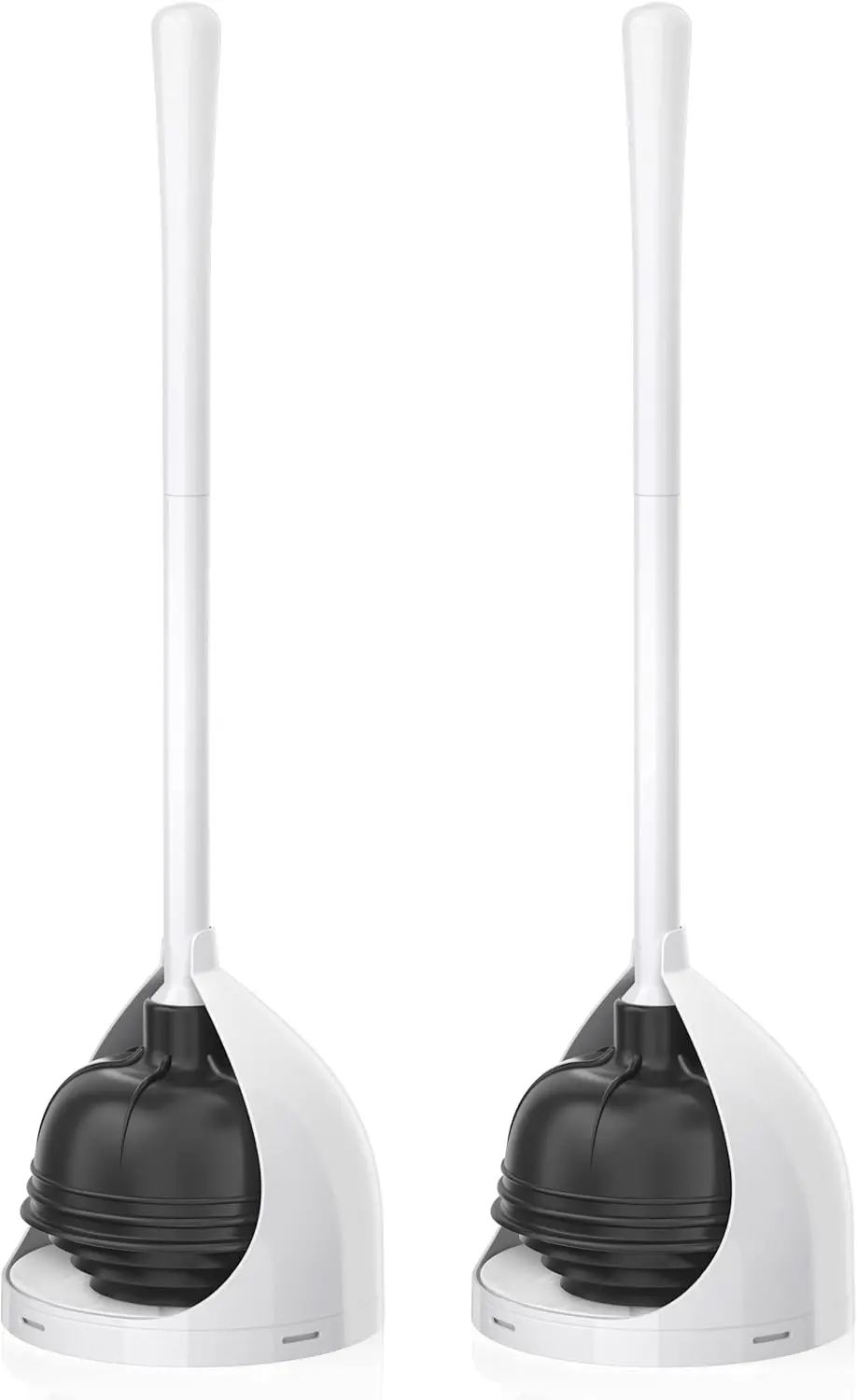 Kit com 2 Desentupidores de Vaso Sanitário Multiuso com Suporte para Ralos de 5,7 Polegadas, Ferramenta de Banheiro Branca de Alta Resistência