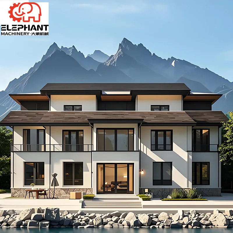 New Design Low Cost Hi Tech Material Villa House Furniture Prefabricated Metal Steel House a Frame for Living Home 6 Bedrooms