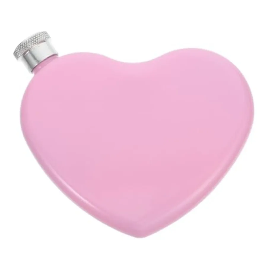

Compact Stainless Steel Heart-shaped Hip Flask Portable Mini Pocket Drinking Flask for Whiskey Wine Outdoor Travel Small Contai