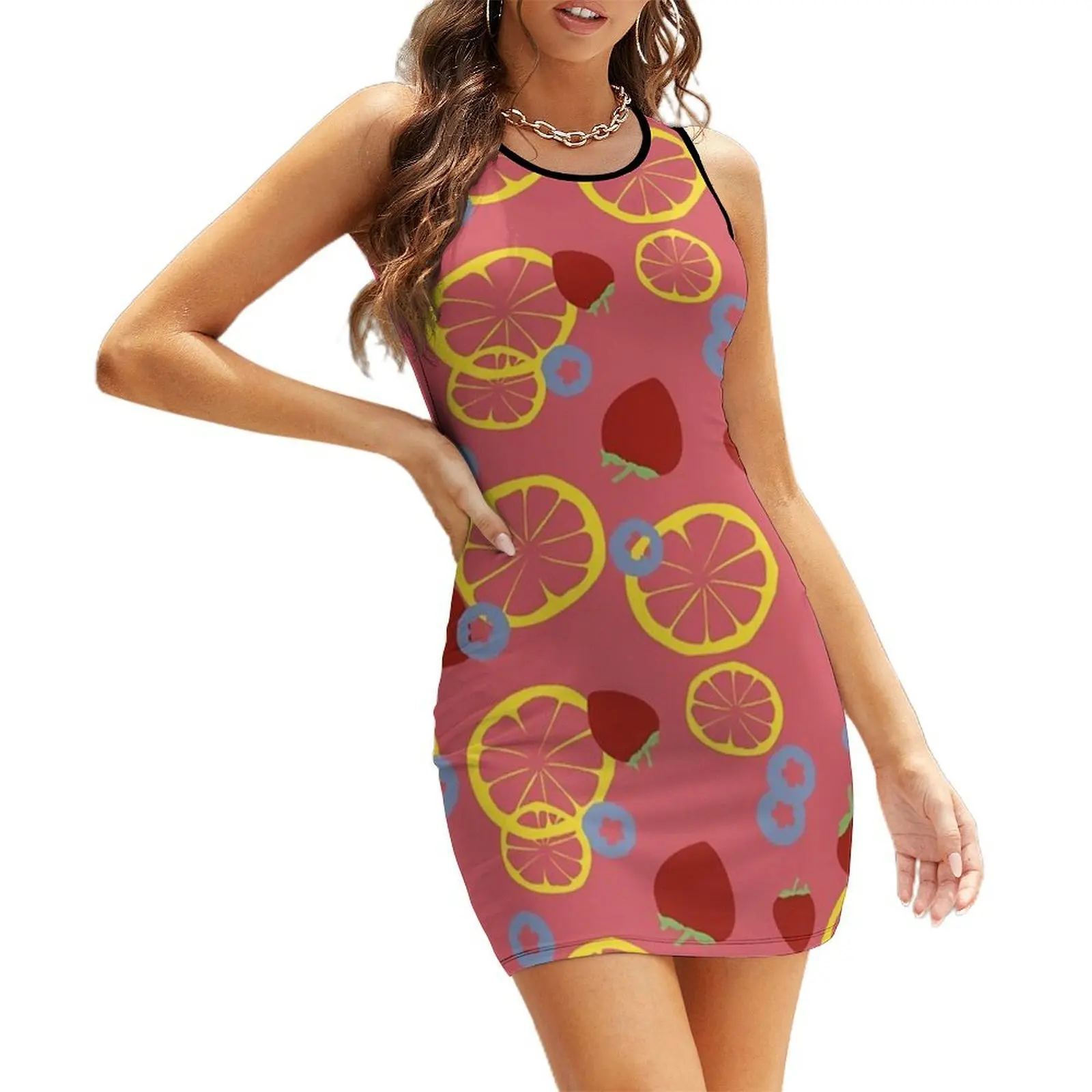 

Fruit Salad Sleeveless Sundress evening dresses ladies Summer dresses for women women's evening dress 2025