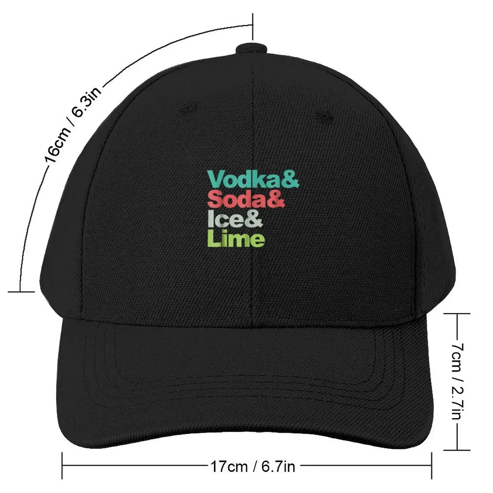 Funny Wine Lover Drinking Vodka Soda Ice Lime Baseball Cap Hat Man Luxury Bobble Hat Sunhat Women Men's