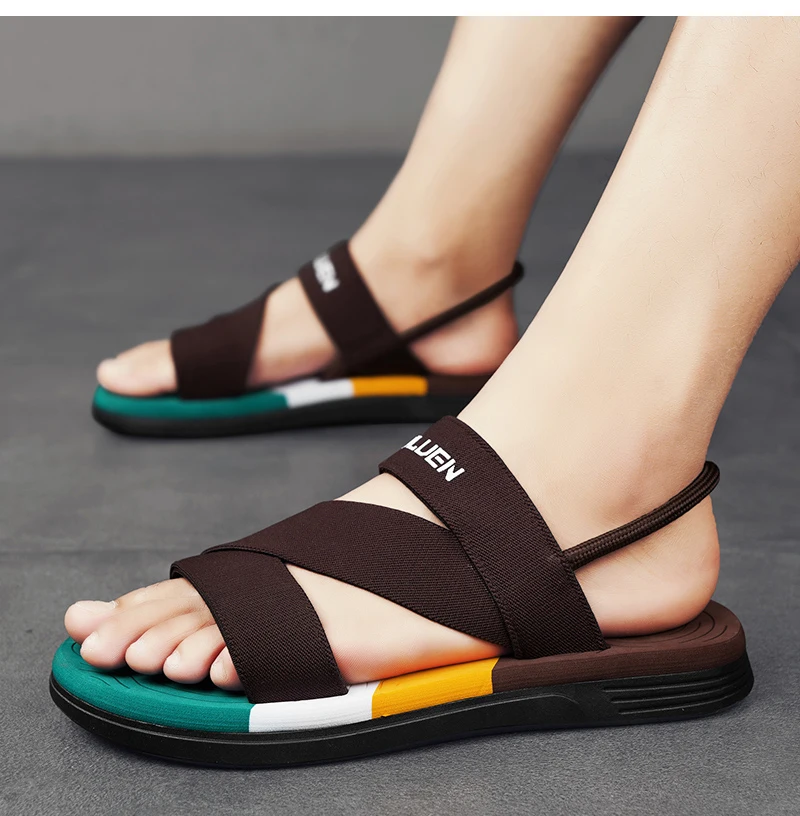 Hochwertige Trendige Herren-Sandalen Sommer Strand-Pantoffeln Modische Atmungsaktive Casual Strand-Sandalen für Herren Sommer Outdoor – Detail 12