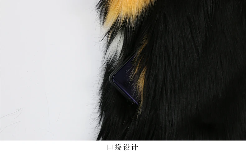 Nerazzurri Winter Extra Long Thick Warm Colorful Soft Hairy Fluffy Faux Fox Fur Coat Women Sashes Luxury European Fashion 2023