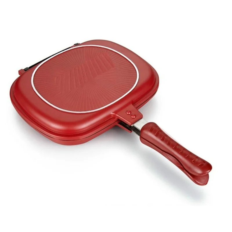 

Square Double Sided Frying Pan, Kitchen Non-Stick Baking Pancake Pan Omelette Trays,Indoor/Outdoor Camping Sandwich Durable 32Cm