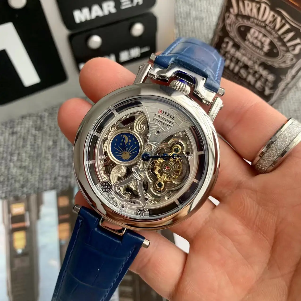 Turbillion Automatic Mechanical Men Watch Antique Skeleton Classic Male Wristwatch Business Man Vintage Simple Fashion New Clock