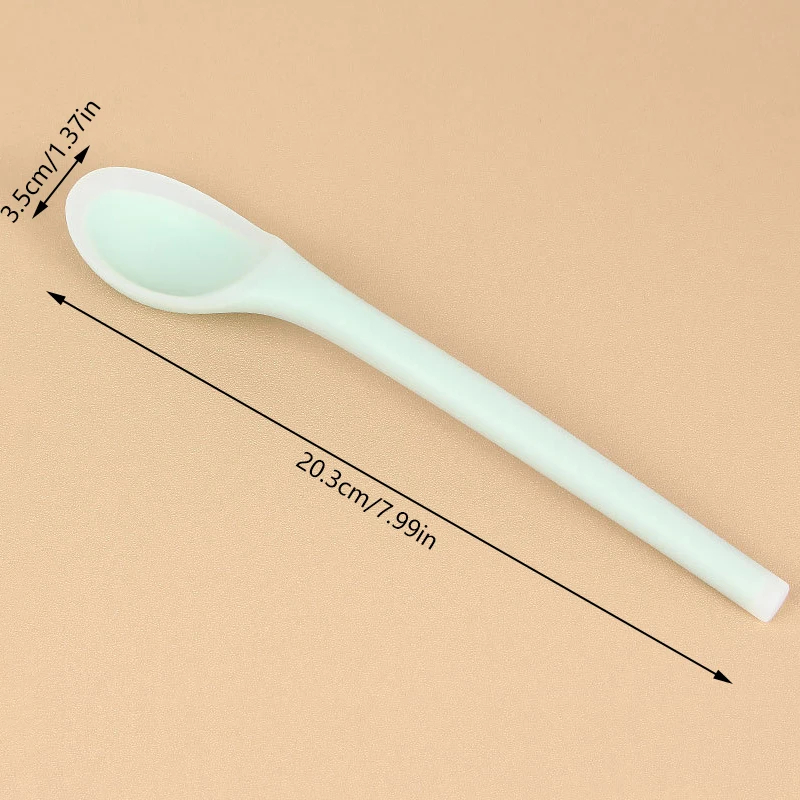 Silicone Spoon Small Spoon With Long Handle Heat Resistant Easy To Clean Non-stick Rice Spoons Tableware Utensil Kitchen Tool