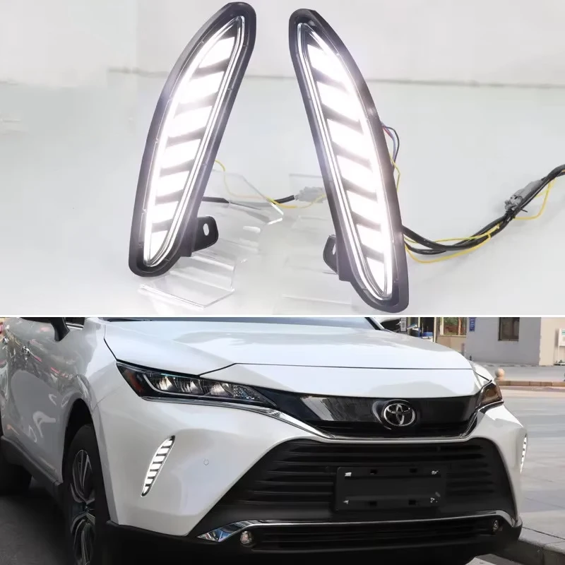 

12V LED Daytime Running Light For Toyota Venza 2020 2021 Decoration Bumper Daylight Auto DynamicTurn Signal DRL Indicator