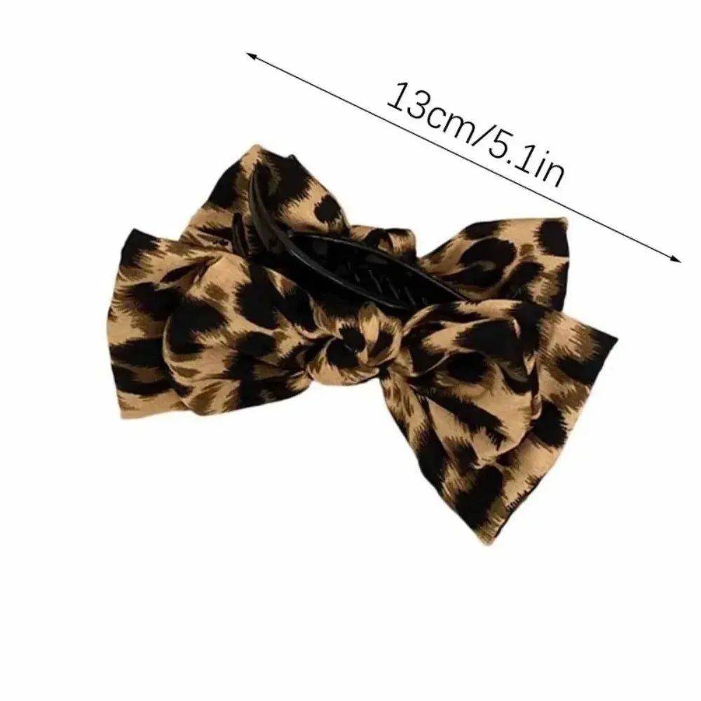 Premium Non-slip Leopard Print Hair Grab Fixed Hair Hair Clip Leopard Bow Hairpin Ponytail Clip Women Girls