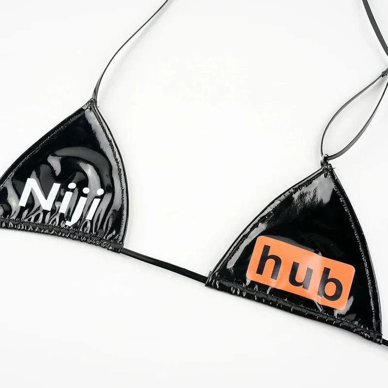 QQ8 أنيمي نيجي بيكيني تأثيري المرأة مثير براءات الاختراع والجلود قطعتين مجموعة البكيني اليابانية ملابس سباحة للفتيات الملابس الداخلية الصيف Bathing5Lk¥