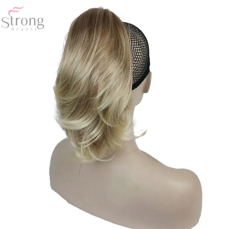 StrongBeauty Crush Claw Clip Ponytail Hairpiec Short Straight Dual Use Styled Hair Extension Synthetic