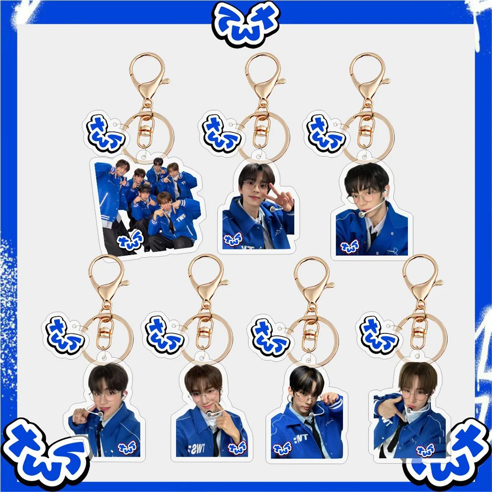 2Pcs/Set Kpop TWS Acrylic Keychains Backpack Pendants Korean Style Key Ring Bags Accessories SHINYU DOHOON Fans Gifts Collection