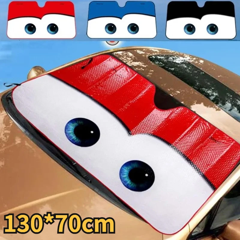 

Car Solar Protection Indoor Cooling Cartoon Eyes Windshield Sunshade Car Window Windscreen Cover Sun Shade Auto Accessories