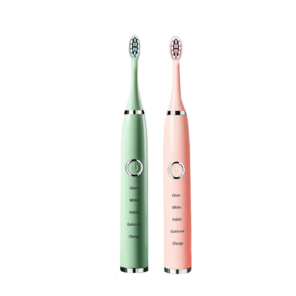 Sonic Rechargeable Electric Toothbrush for Adults Kids - Smart Timer, Whitening, Waterproof - 4 Brush Head