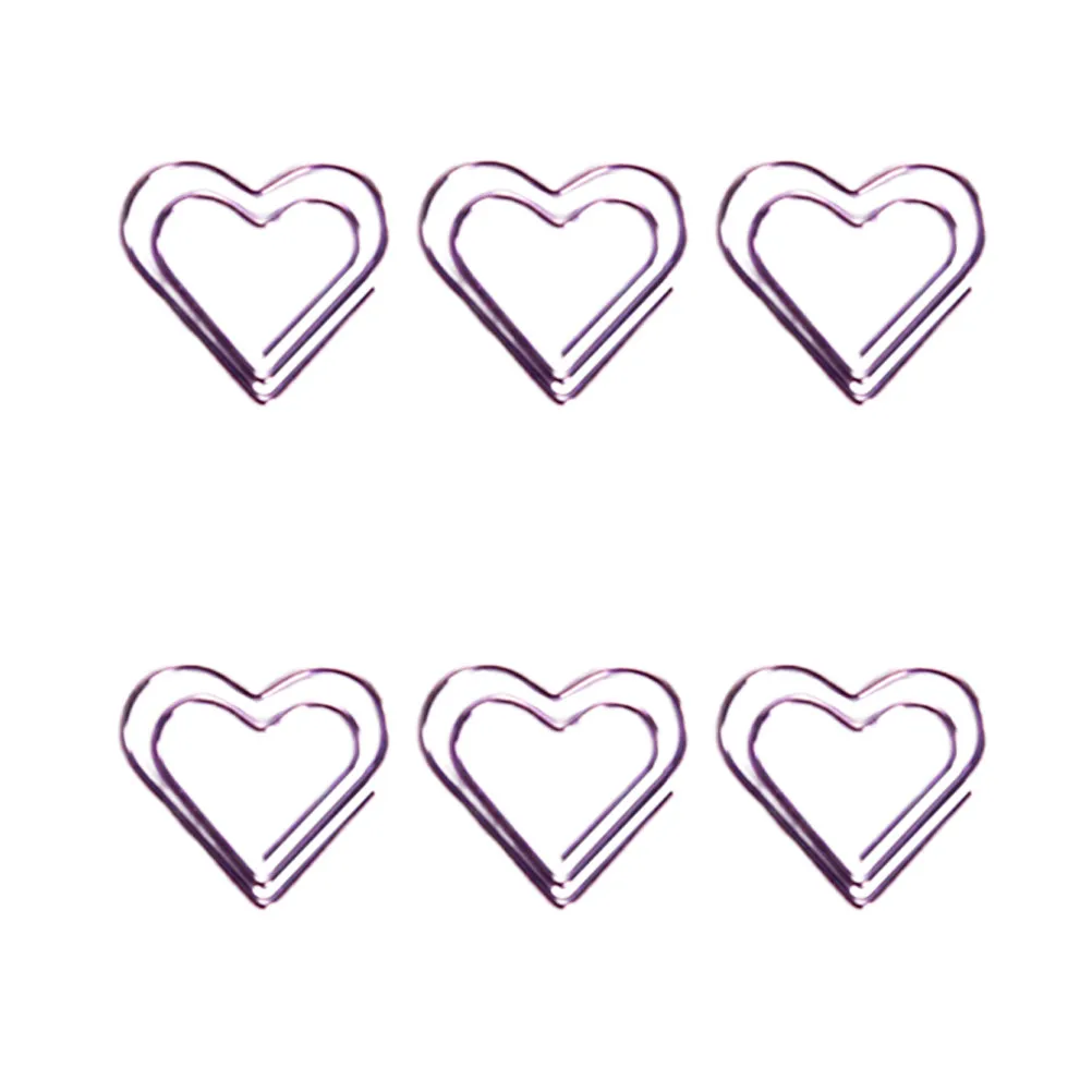 20Pcs Creative Heart Shape Metal Paper Clips Sturdy Note Clips Photo Bookmark Office Clamp Reliable Paper Clamp for Documents