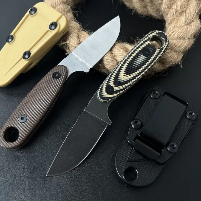 

Ant II Jungle Small Fixed Blade Knife 1095 High Carbon Steel Blade G10/Flax Handle Tactical Hunting Survival Tools EDC Knives