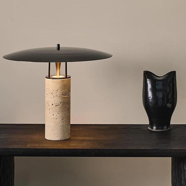 Nordic Modern Home Desk Lamp Nature Marble Yellow Stone Table Lamp for Living Room Villa Hotel Bedroom