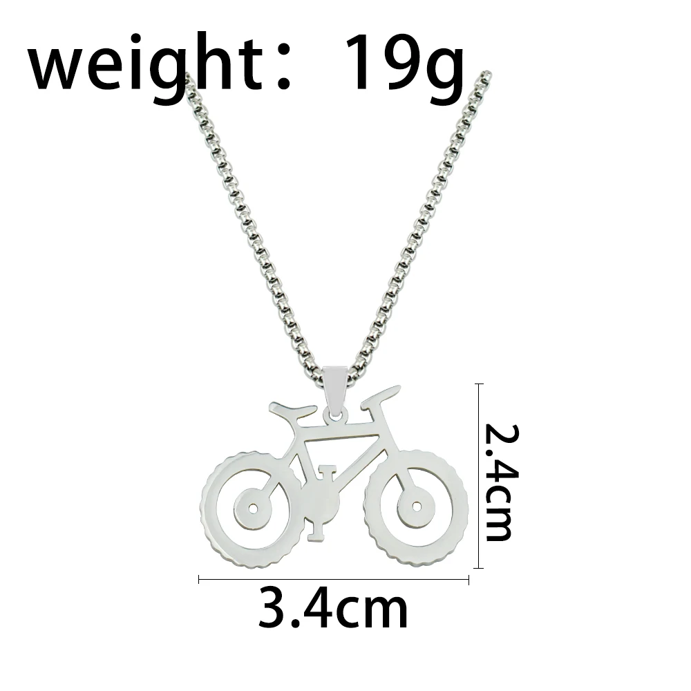 Hip Hop Stainless Steel Hollow Mini Bicycle Pendant Necklace For Men Women Sport Cycle Racing Jewelry Birthday Anniversary Gift