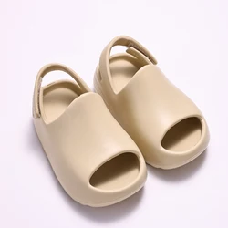 Eyriphy Boys And Girls Beach Sandals Adjustable Outdoor Slippers Children Cute Soft Sole Slides Non-Slips Open Toe Kids Sandals