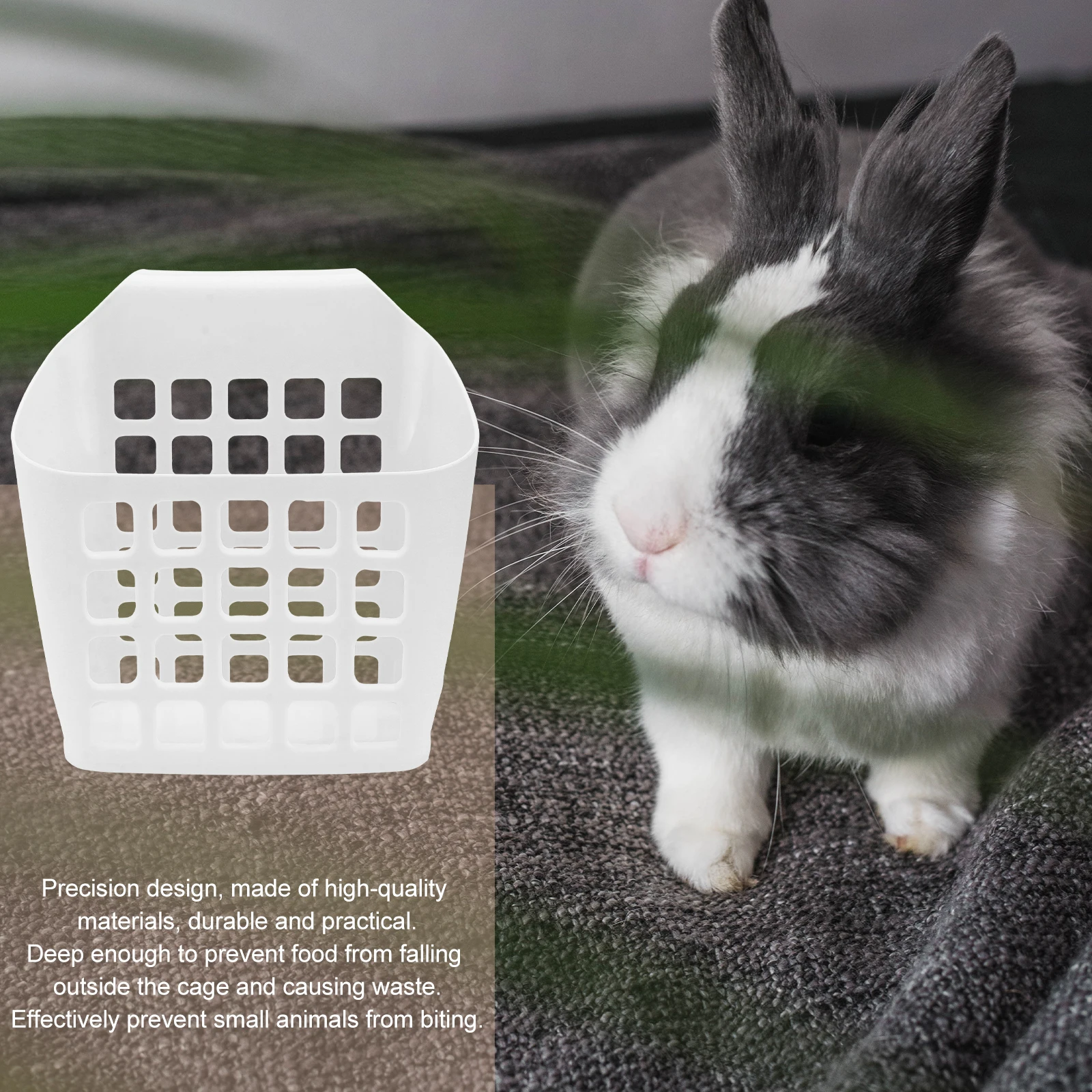 

1pc Plastic Hanging Hay Feeder Rabbit Manger Waste Prevention Rack for Cage Bunny Grass Holder Pet Supplies Feeding Accessories