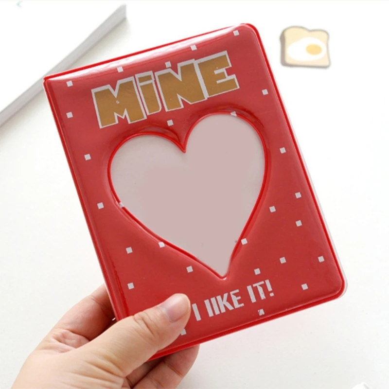 Cartoon Photo Album 3inch 64 Slot Love Heart Hollow Card Binder Photocard Holder Namecard Book Dropship