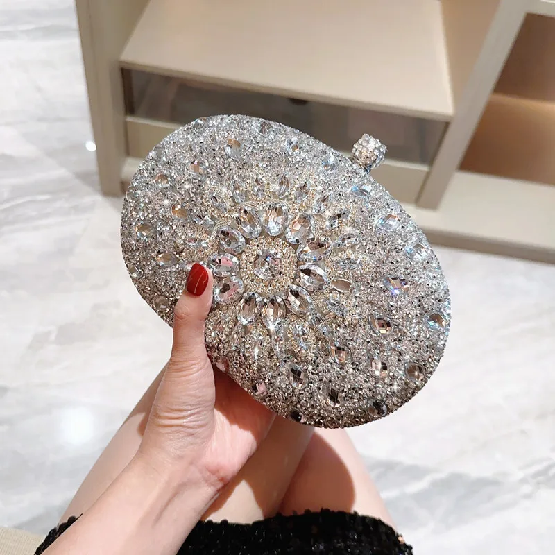 Women Sunflower Rhinestone Evening Bag Colorful Party Bags Crystal Female Purse Diamond Style Shoulder Bag For Ladies