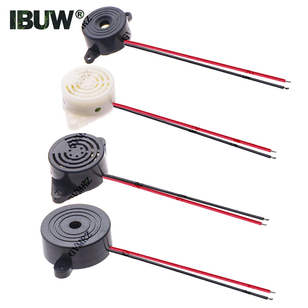 Wired Active Buzzer Assortment Kit SFM-20B/SFM-27 (White/Black)/SHD4216 3-24V DC Continuous Sound for Arduino & Alarm Systems