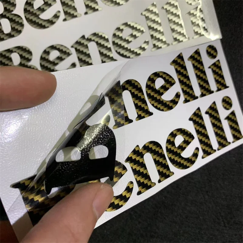 2Pcs Benelli Logo Motorcycle Refit  Sticker Motorcycle Decorative Carbon Fiber Vinyl Wrap Film Waterproof Decals For Benelli