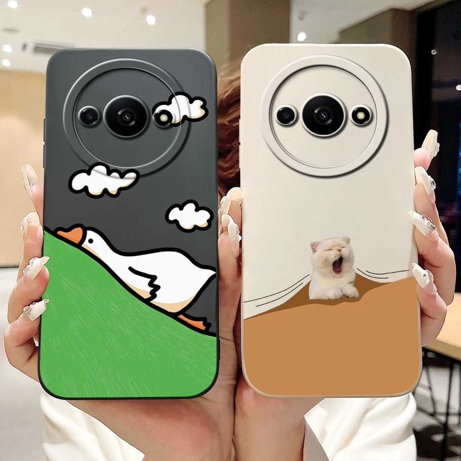 For Xiaomi Redmi A3 Case PocoC61 Cute Funny Cartoon Cover Shockproof Phone Case For Xiaomi Poco C61 C 61 RedmiA3 Soft TPU Fundas