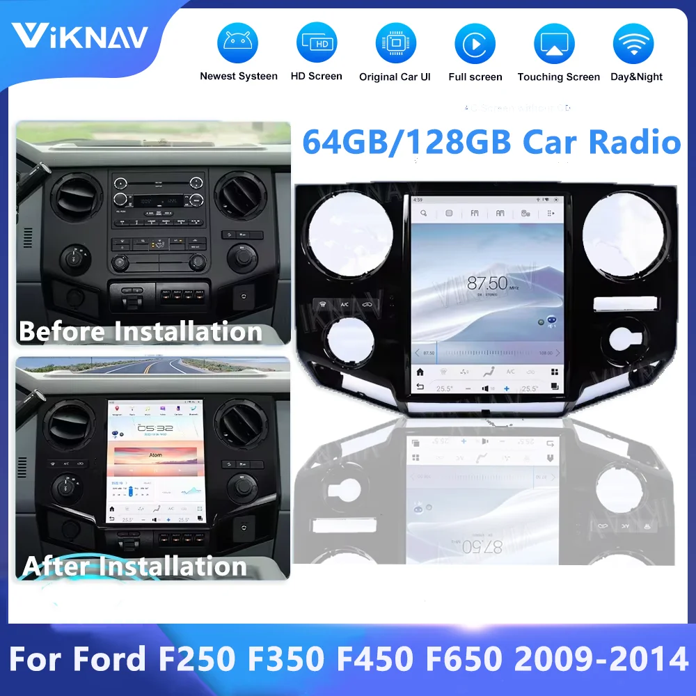 

Автомобильная магнитола VIKNAV 12,1 дюйма для Ford F250 F350 F450 F650 2009-2014 с GPS-навигацией, головное устройство мультимедийного плеера