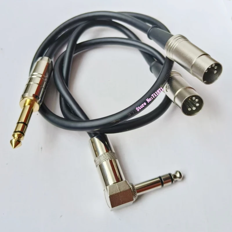 TRS 6.35 Male 5Pin DIN MIDI Male Adapter Cable Line Stereo Straight Elbow 5P Pin 5 Needle MIDI DIN TRS 6.35 Connetor Wire Cord