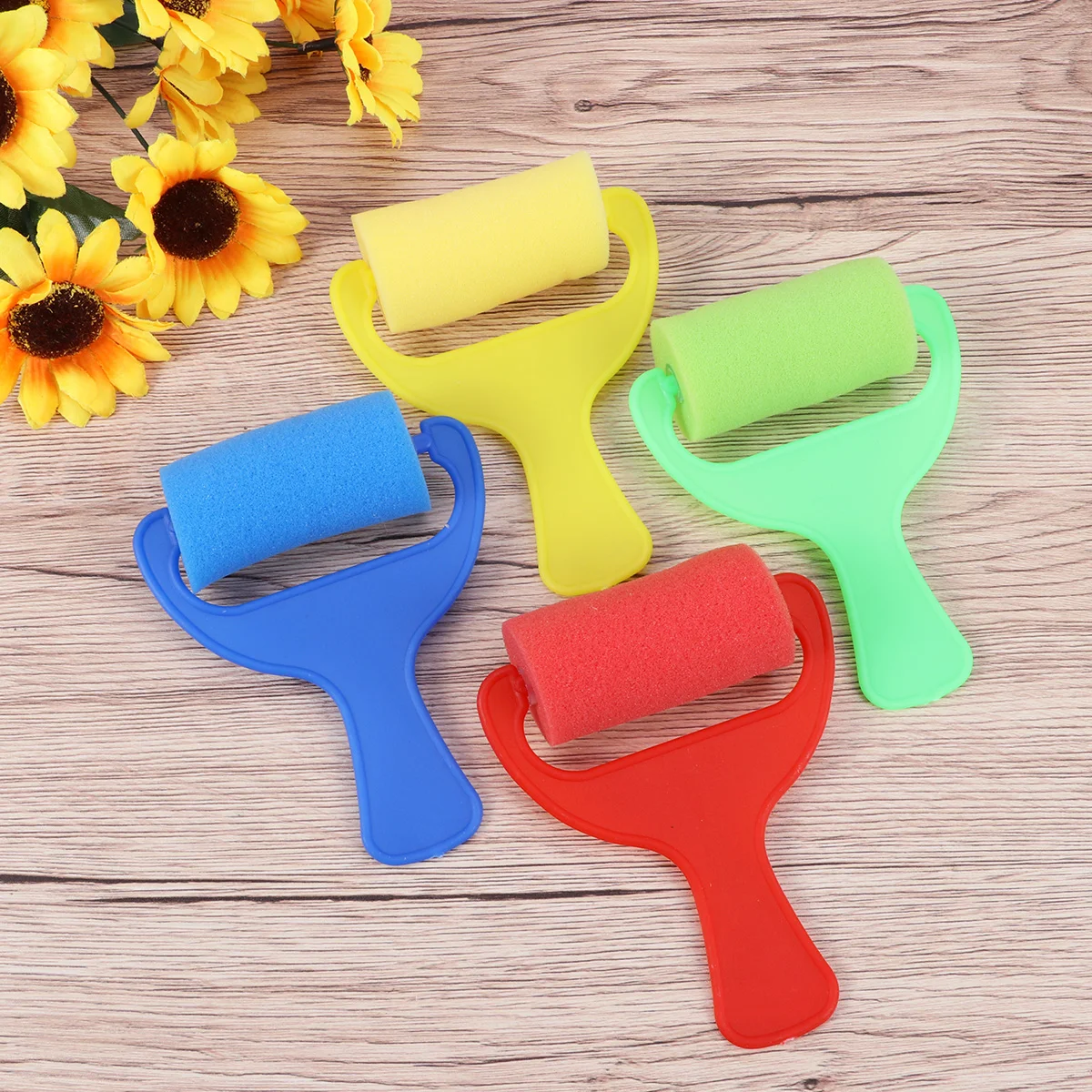 

8pcs Kids Paint Roller Sponge Brushes for Lessons Drawing Graffiti Tools Mini Size Premium Foam Durable Portable Handle